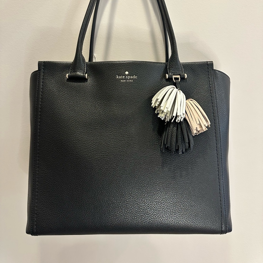 NWT KATE SPADE Palmer Drive Pebbled Leather Tote Handbag Purse Black
